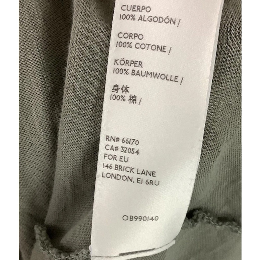 We The Free Sz XS 100% Cotton Arden Long Sleeve Oversized Tee In Army Green - Picture 8 of 8